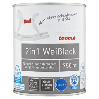 toom Baumarkt toom 2in1 Weißlack glänzend 750 ml Angebot