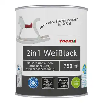 toom Baumarkt toom 2in1 Weißlack seidenmatt 750 ml Angebot