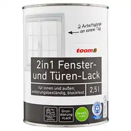 toom Baumarkt toom 2in1 Fenster- und Türenlack weiß seidenmatt 750 ml Angebot