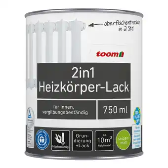 toom Baumarkt toom 2in1 Heizkörperlack weiß seidenmatt 750 ml Angebot