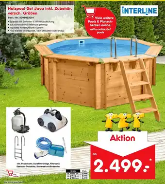 Netto Marken-Discount Interline Holzpool Set Java inkl. Zubehör Angebot