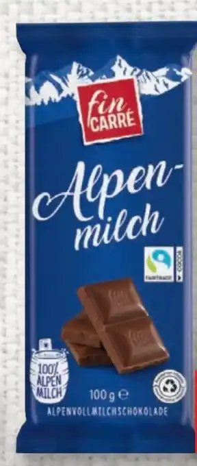 Lidl Fin Carre Tafelschokolade Alpenmilch Angebot