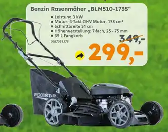 Globus Baumarkt WOODSTAR Benzin Rasenmäher „BLM510-173S" Angebot