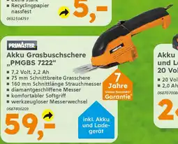 Globus Baumarkt PRIMASTER Akku Grasbuschschere ,,PMGBS 7222" Angebot