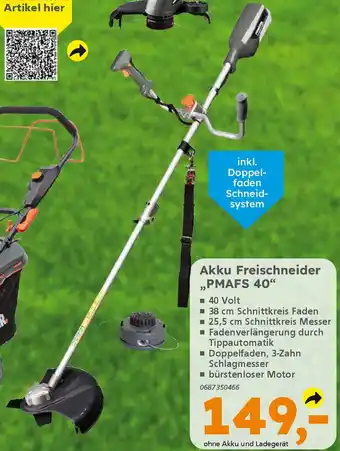 Globus Baumarkt PRIMASTER Akku Freischneider ,,PMAFS 40" Angebot