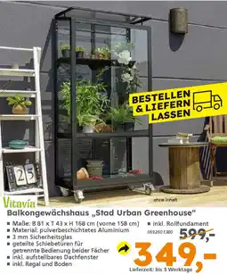 Globus Baumarkt Vitavía Balkongewächshaus „Stad Urban Greenhouse" Angebot