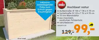 Globus Baumarkt weka Hochbeet natur Angebot