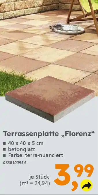 Globus Baumarkt Terrassenplatte „Florenz" Angebot