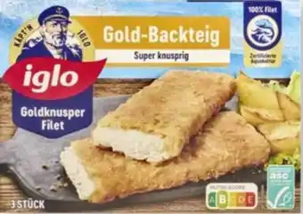 Scheck-in-Center Iglo Goldknusper-Filets Gold-Backteig Angebot