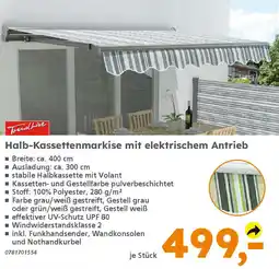 Globus Baumarkt TrendLine Halb-Kassettenmarkise mit elektrischem Antrieb Angebot