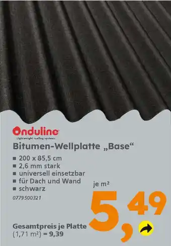 Globus Baumarkt Onduline Bitumen-Wellplatte „Base" Angebot