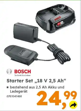 Globus Baumarkt BOSCH Starter Set „,18 V 2,5 Ah❝ Angebot