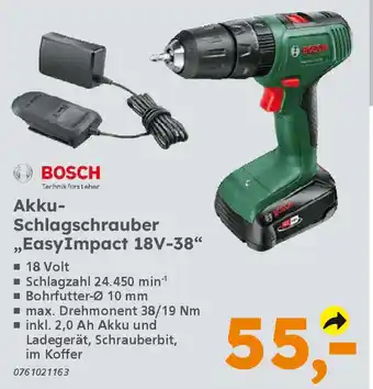 Globus Baumarkt BOSCH Akku- Schlagschrauber ,,EasyImpact 18V-38" Angebot