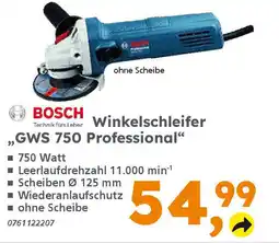 Globus Baumarkt BOSCH Winkelschleifer ,,GWS 750 Professional" Angebot