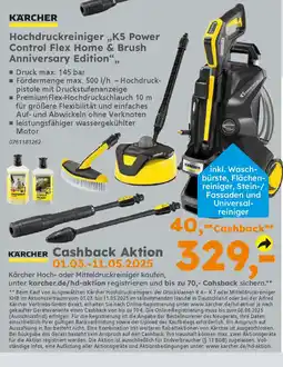 Globus Baumarkt KARCHER Hochdruckreiniger „,K5 Power Control Flex Home & Brush Anniversary Edition",, Angebot