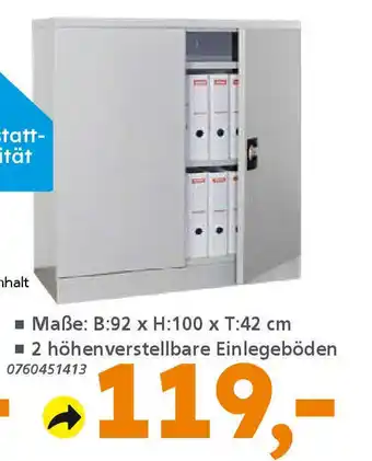 Globus Baumarkt INOFEC ■ 4 höhenverstellbare Einlegeböden 2 höhenverstellbare Einlegeböden Metallschränke Angebot