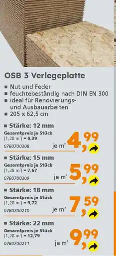 Globus Baumarkt OSB 3 Verlegeplatte Angebot