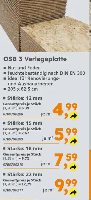 Globus Baumarkt OSB 3 Verlegeplatte Angebot