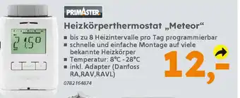 Globus Baumarkt PRIMASTER Heizkörperthermostat „Meteor" Angebot