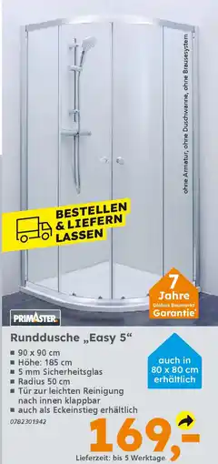 Globus Baumarkt PRIMASTER Runddusche „Easy 5" Angebot