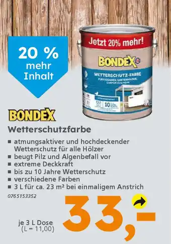 Globus Baumarkt BONDEX Wetterschutzfarbe Angebot