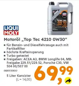 Globus Baumarkt LIQUI MOLY Motoröl „Top Tec 4210 0W30" Angebot