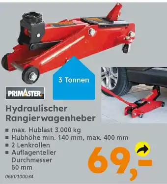 Globus Baumarkt PRIMASTER Hydraulischer Rangierwagenheber Angebot