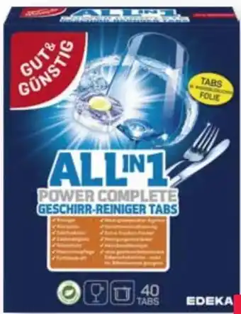 Scheck-in-Center Gut & Günstig All-in-1 Power Complete Geschirr-Reiniger-Tabs Angebot