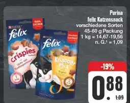 Edeka Purina felix crispies oder knabber mix Angebot