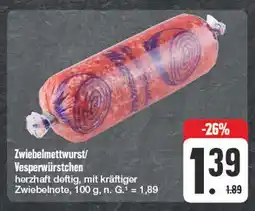 Edeka Zwiebelmettwurst/vesperwürstchen Angebot