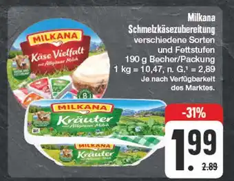 Edeka Milkana käse vielfalt oder kräuter Angebot