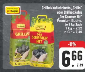 Edeka Profagus grillholzkohlebriketts grillis oder grillholzkohle der sommer hit Angebot