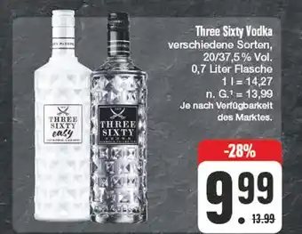 Edeka Three sixty three sixty vodka Angebot