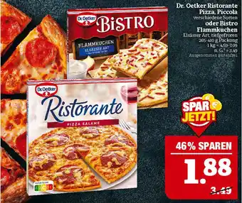 Marktkauf Dr. oetker ristorante pizza, piccola oder bistro flammkuchen Angebot