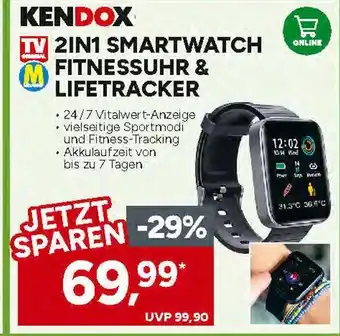 Marktkauf Kendox 2in1 smartwatch fitnessuhr & lifetracker Angebot