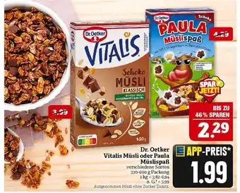 Marktkauf Dr. oetker vitalis müsli oder paula müslispaß Angebot