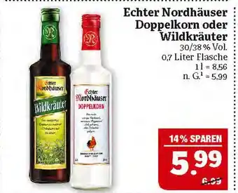 Marktkauf Echter nordhäuser doppelkorn oder wildkräuter Angebot