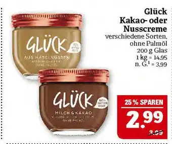 Marktkauf Glück kakao- oder nusscreme Angebot