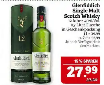 Marktkauf Glenfiddich single malt scotch whisky Angebot