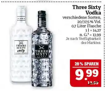 Marktkauf Three sixty vodka Angebot