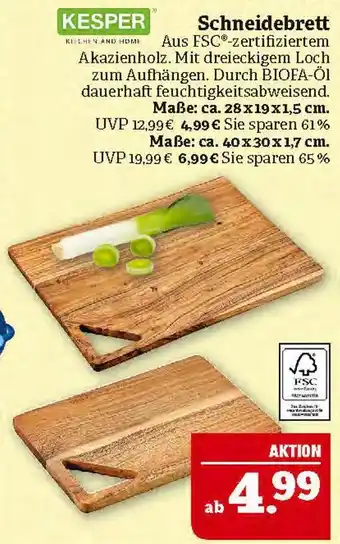 Marktkauf Kesper schneidebrett Angebot