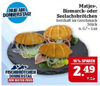 Marktkauf Matjes-, bismarck- oder seelachsbrötchen Angebot