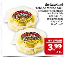 Marktkauf Switzerland tête de moine aop Angebot