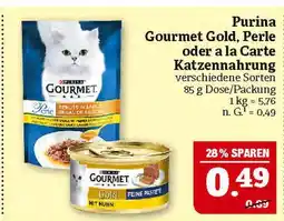 Marktkauf Purina gourmet gold, perle oder a la carte katzennahrung Angebot