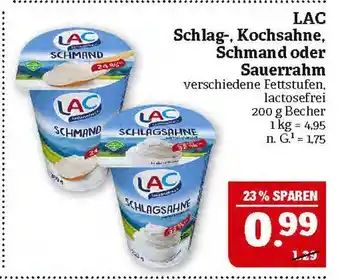 Marktkauf Lac schlag-, kochsahne, schmand oder sauerrahm Angebot