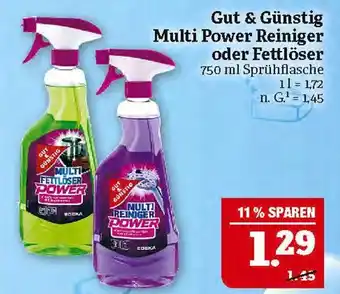 Marktkauf Gut & günstig multi power reiniger oder fettlöser Angebot