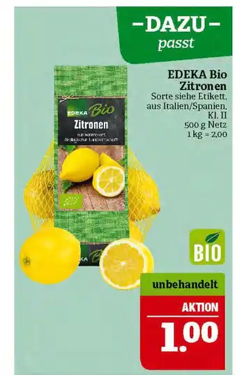 Marktkauf Edeka bio zitronen Angebot