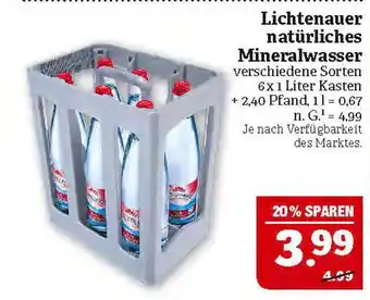 Marktkauf Lichtenauer natürliches mineralwasser Angebot