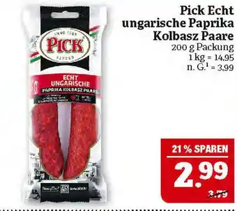 Marktkauf Pick echt ungarische paprika kolbasz paare Angebot