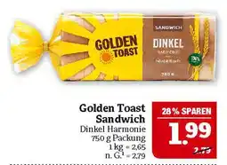 Marktkauf Golden toast sandwich dinkel harmonie Angebot